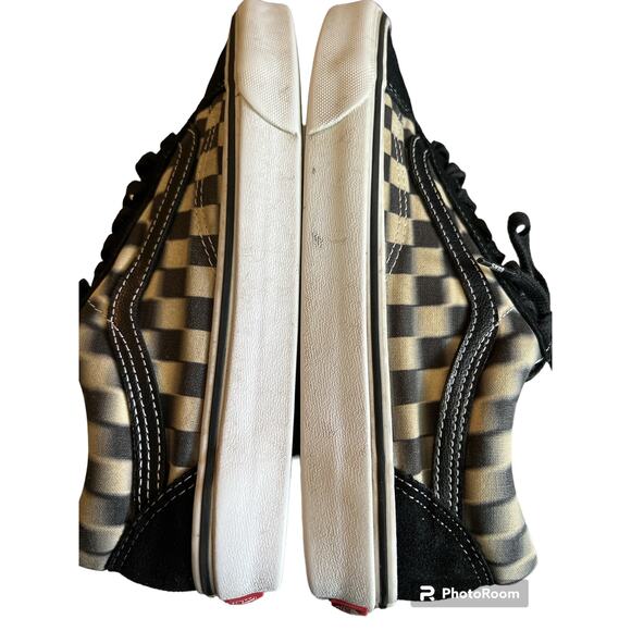 Vans Unisex Athletic Shoes Black Beige Checkered Low Top Lace Up M 8 W 9.5 - Picture 5 of 9